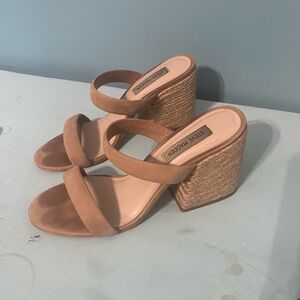 Steve Madden nude block heels